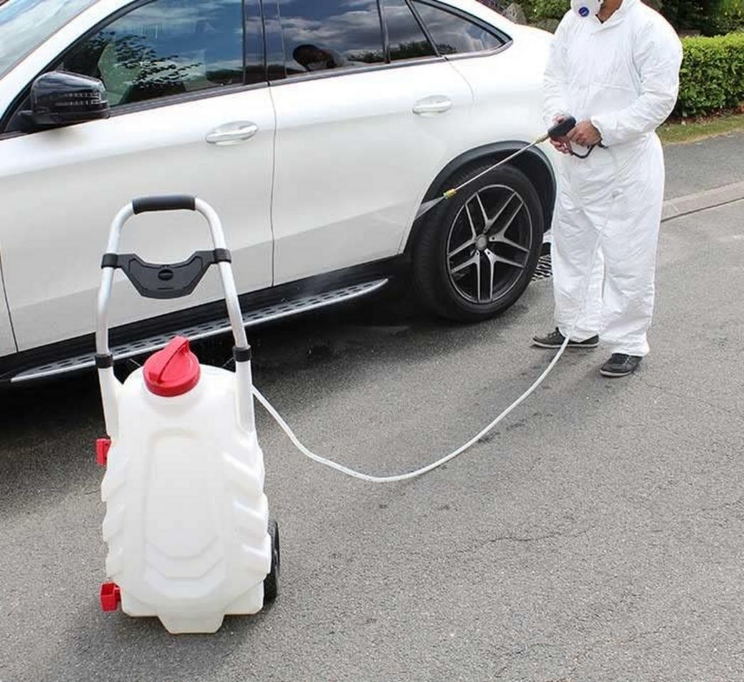 PHOENIX - Pulvérisateur électrique Pro Sprayer III 30 L avec option rinçage - Pulvérisateur de toit électrique longue portée avec batterie rechargeable, débit 240 L/h, tuyau 8 m - 2 batteries