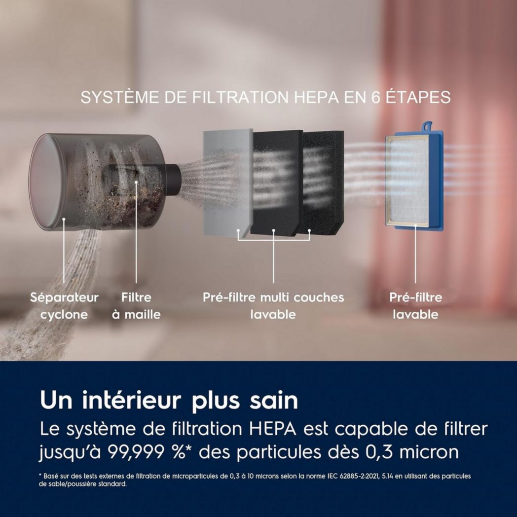 Electrolux Animal 600, aspirateur traîneau sans sac, accessoires pour poils d'animaux, filtration en 6 étapes, gain de place, technologie cyclonique, 55 % de matériaux recyclés, EL61A4UG, gris