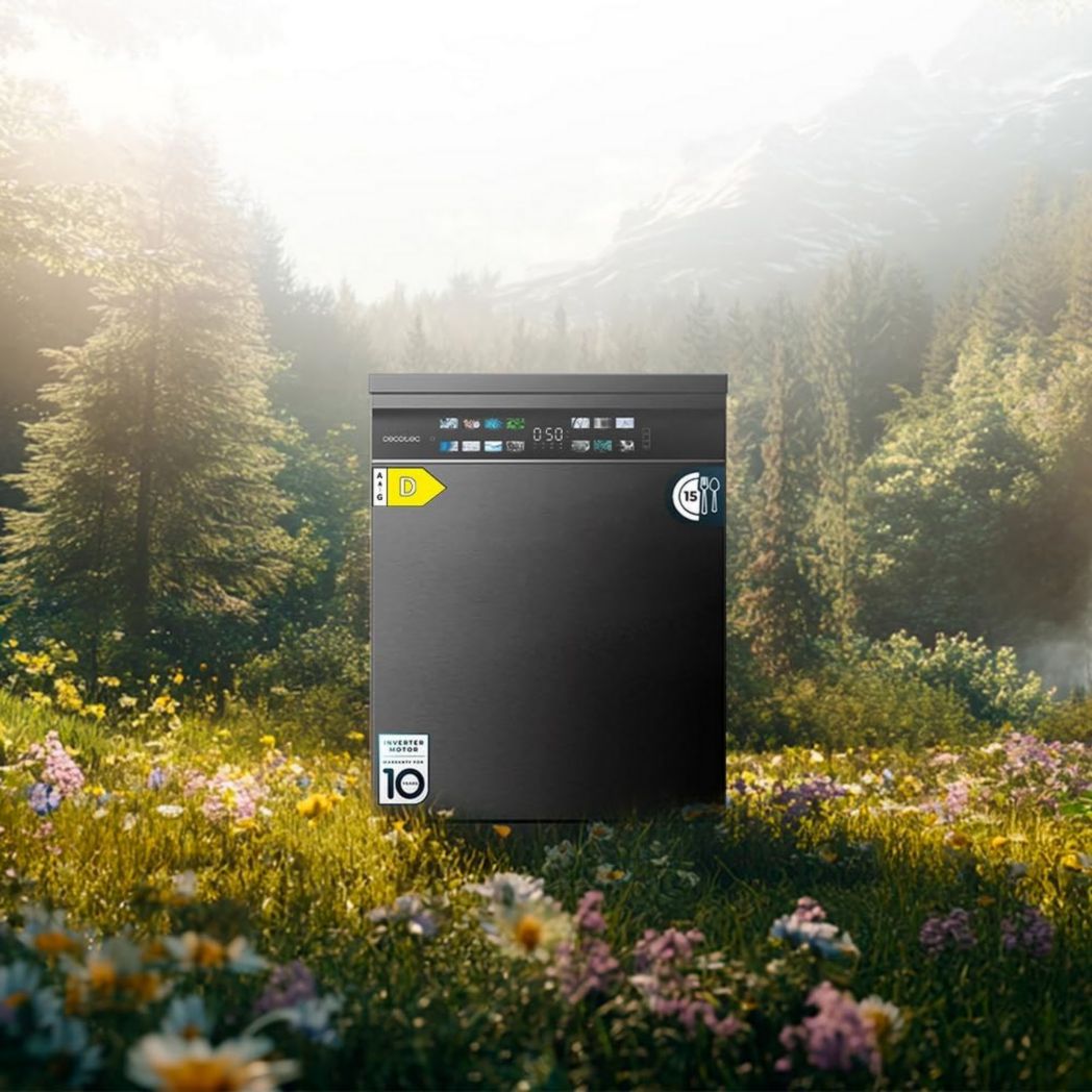 Lave-vaisselle Cecotec 60cm Bolero Aguazero 6700 B Lave-vaisselle blanc, 15 couverts, Classe B, moteur Inverter Plus, O2 Dry, Lavage Dual Zone, Plateau réglable, Turbo Dry+ et Demi-charge.