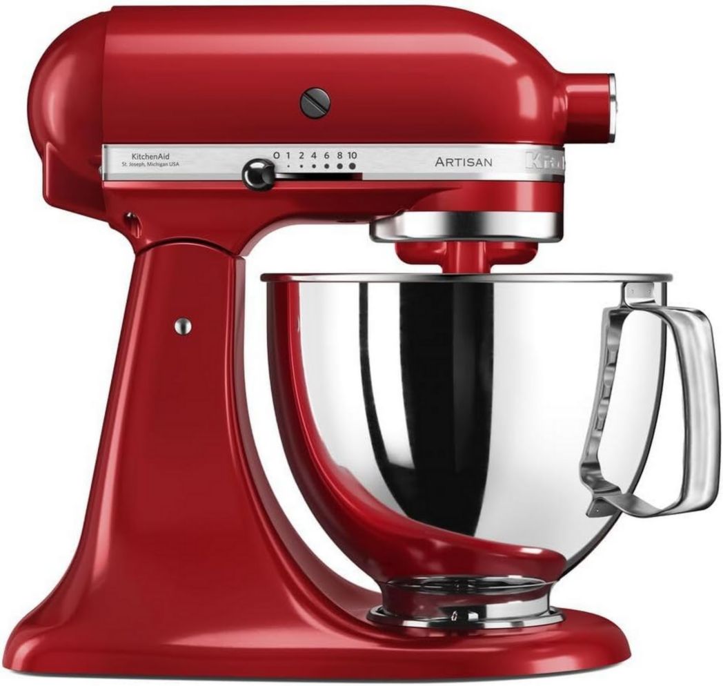 Robot pâtissier multifonction KitchenAid Artisan à tête inclinable avec 4 accessoires et bol de 4,8 L | Crème