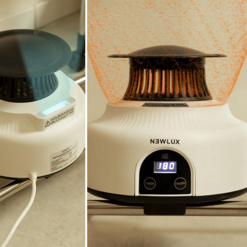 Newlux - Sèche-linge électrique portable Secadry noir avec lampe UV pour la désinfection, 15 kg, température 180 min, 4 niveaux, ventilateur (1200 W), sèche-linge 3 en 1, armoire, sèche-linge