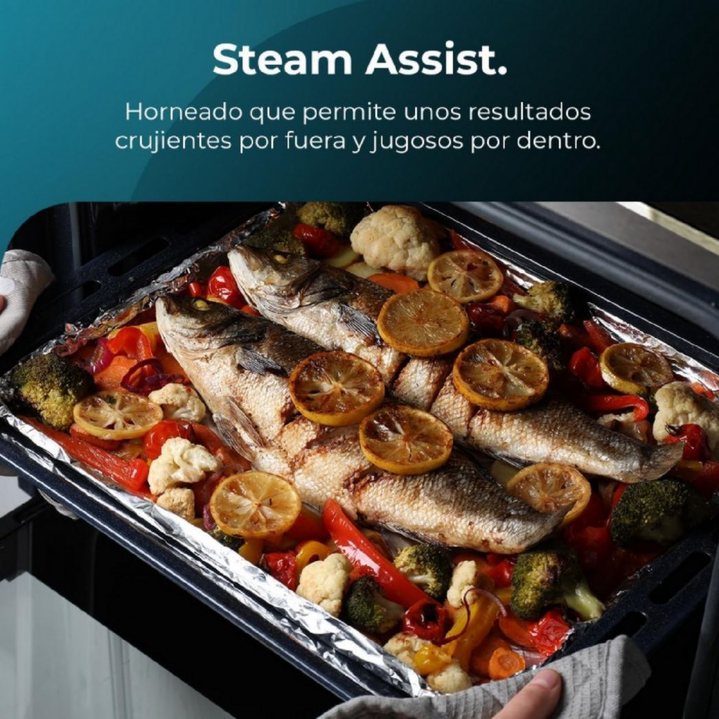 Four encastrable Cecotec Bolero Hexa C134500 Inox A 45 cm. 2600 W, capacité 56 L, basse consommation, 4 fonctions, minuterie, nettoyage vapeur, cuisson vapeur