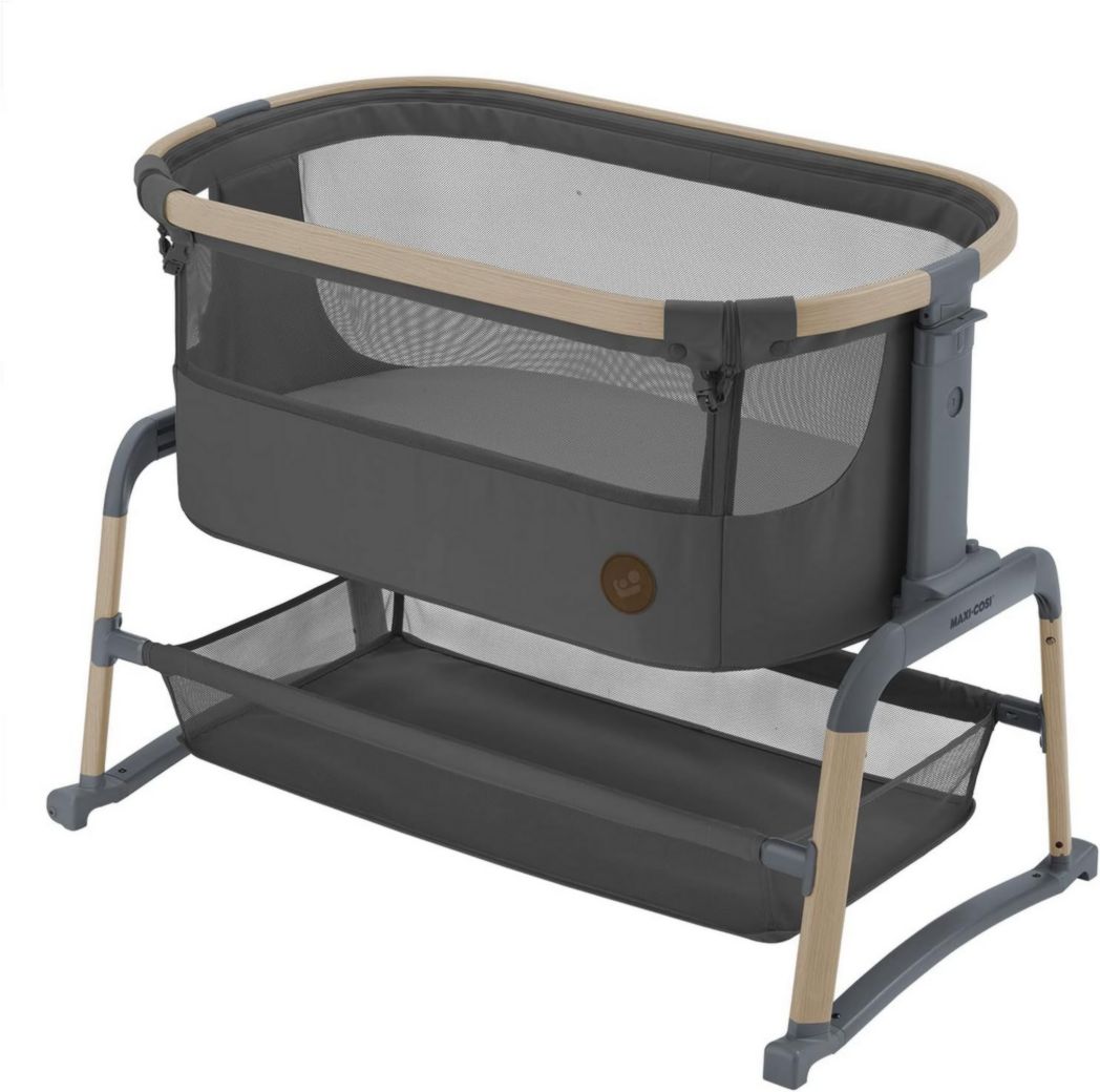Lit cododo Maxi-Cosi Iora, lit cododo pliable pour bébé, 0-6 mois, 9 kg max, 4 positions d'inclinaison et 5 hauteurs, système coulissant, matelas confort, grand panier, facile à transporter, Essential Graphite