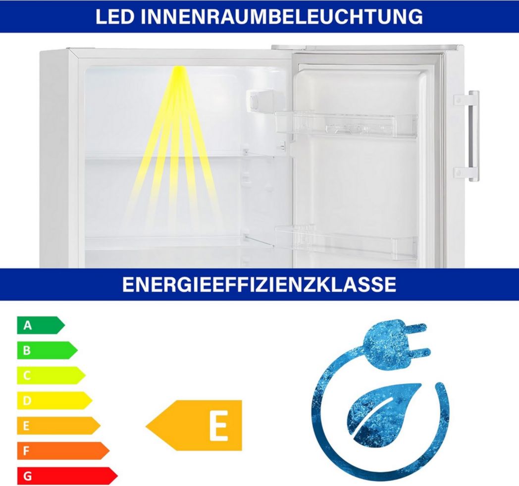 Réfrigérateur Bomann 242L blanc VS7316-1-blanc, Capacité nette : 242 litres, Éclairage intérieur LED, Contrôle continu de la température, 5 clayettes en verre