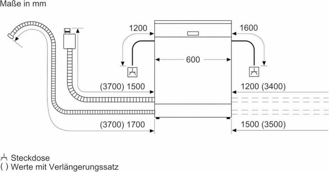 Lave-vaisselle Siemens SN43ES14VE, iQ300 Smart, lave-vaisselle sous-meuble avec tiroir à couverts, 60 cm, ouverture automatique de la porte grâce à AutoOpen sec, particulièrement silencieux avec
