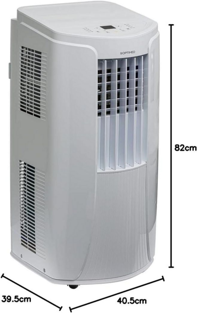 Climatiseur mobile OPTIMEO OPC-C02-121 3500 W blanc, 5 niveaux de protection spéciaux, silencieux et roues intégrées