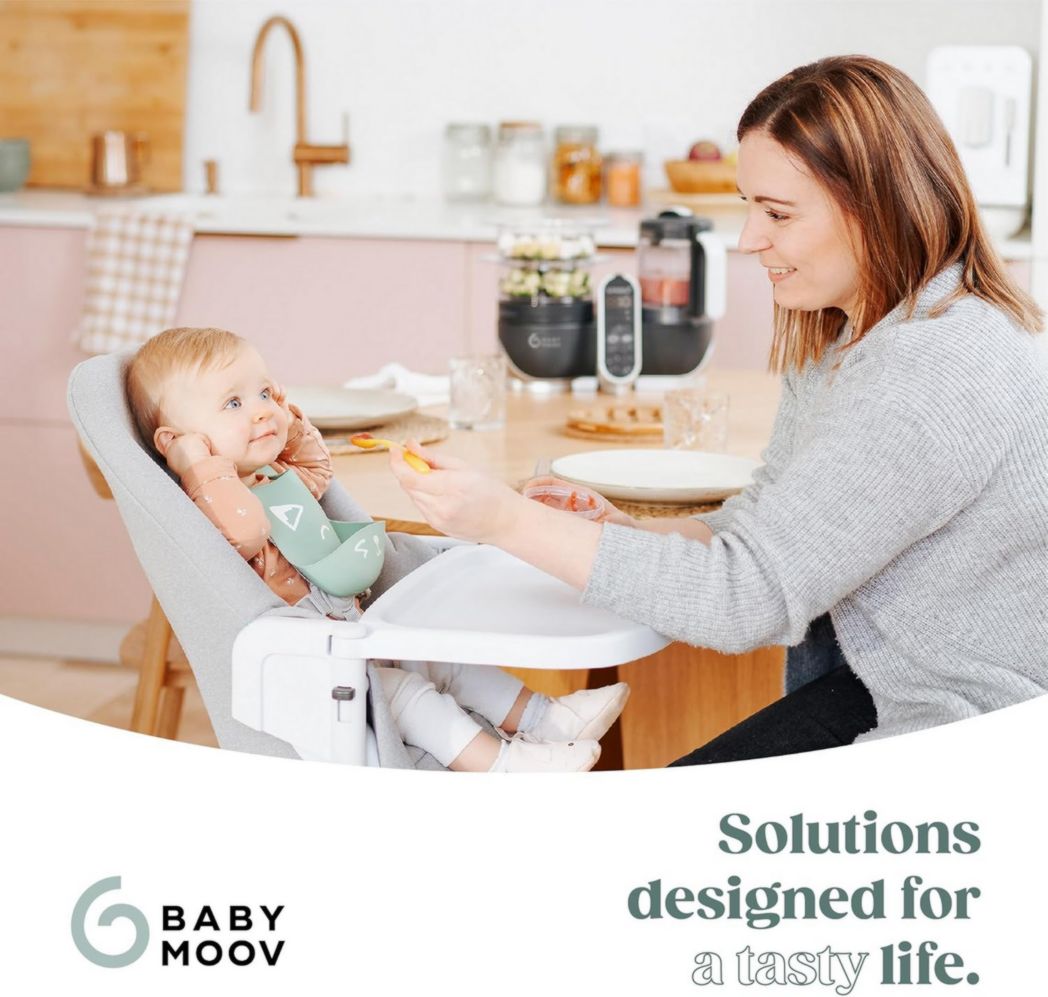 Babymoov Nutribaby(+), Robot cuiseur multifonction 6 en 1 pour bébé, cuiseur vapeur, grande capacité 2,2 L, petits pots maison, idéal pour diversifier les repas, vert opale