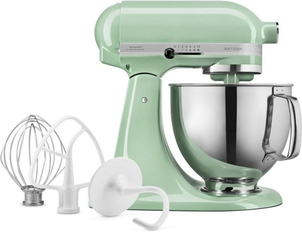 Robot pâtissier multifonction KitchenAid Artisan à tête inclinable avec 4 accessoires et bol de 4,8 L | Crème