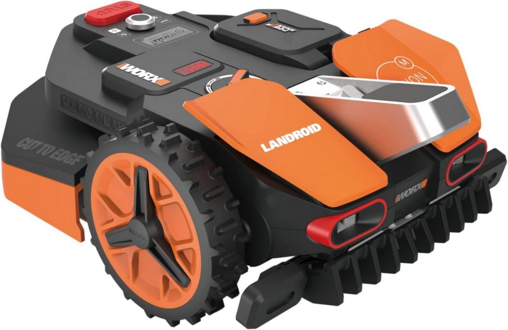 WORX LANDROID Vision WR206E.1, Robot tondeuse sans fil, 600 m² de surface périphérique, 700 m² de surface max., installation en 30 min, caméra 4K + IA adaptative, évite tous les obstacles, coupe des bordures, multizone