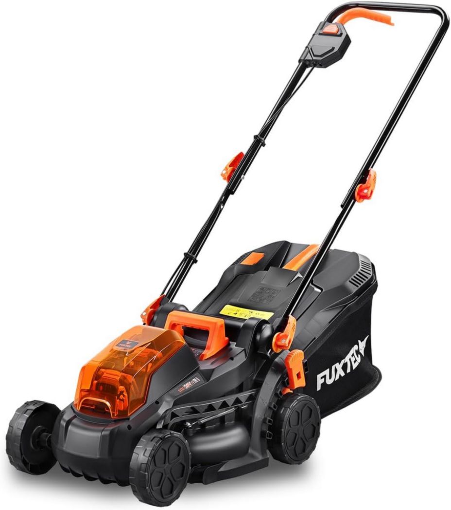 Tondeuse à gazon poussée FUXTEC FX-E1RM20 40 V (2 x 20 V) – Kit avec 2 batteries 2 Ah et chargeur double 2,4 A