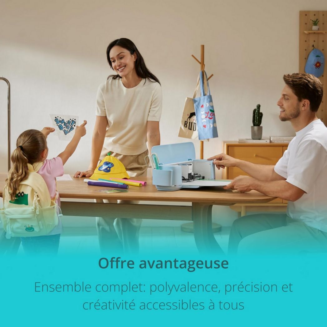 Machine de découpe LOKLiK iCraft - Machine de découpe pour personnaliser textiles, mugs, sacs, autocollants et décorations. Compatible avec le flex, le papier, le cuir, le carton et bien plus encore. (Blanc)