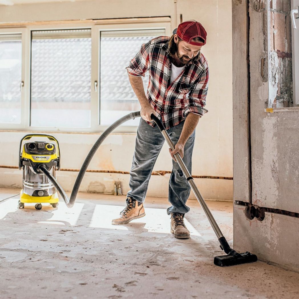 Aspirateur eau et poussière Kärcher WD 6 PS V-30/6/22/T, prise secteur, filtre plissé plat, fonction nettoyage, 1 300 W, réservoir : 30 l et bouchon de vidange, tuyau d'aspiration : 2,2 m