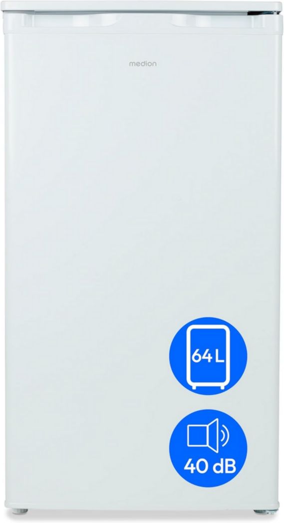 Congélateur MEDION (64 litres, hauteur 85 cm, 3 tiroirs transparents, charnière de porte réversible, MD37688)