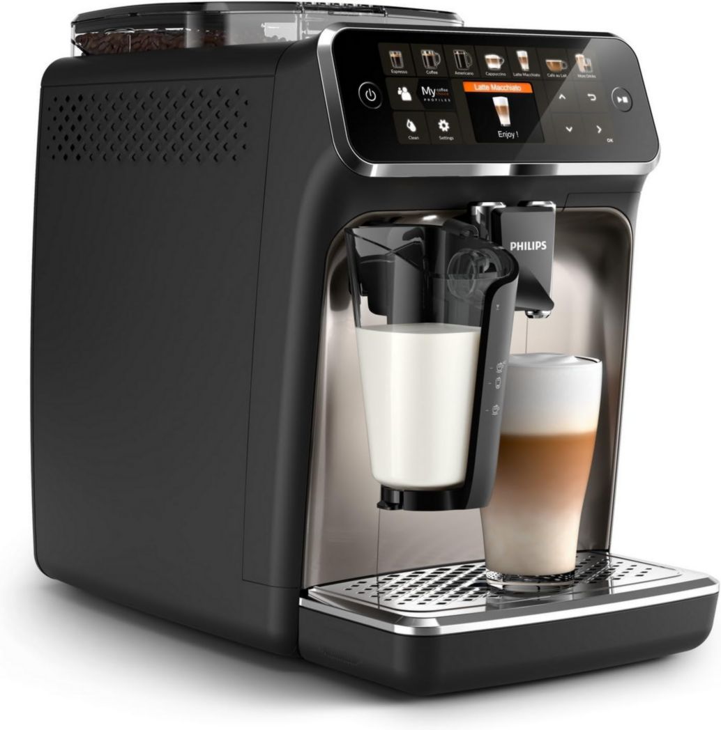 Machine à expresso entièrement automatique Philips série 5500 – 20 boissons chaudes et glacées, carafe LatteGo facile à nettoyer, SilentBrew 40 % plus silencieux, démarrage rapide, noir et argent (EP5546/70)