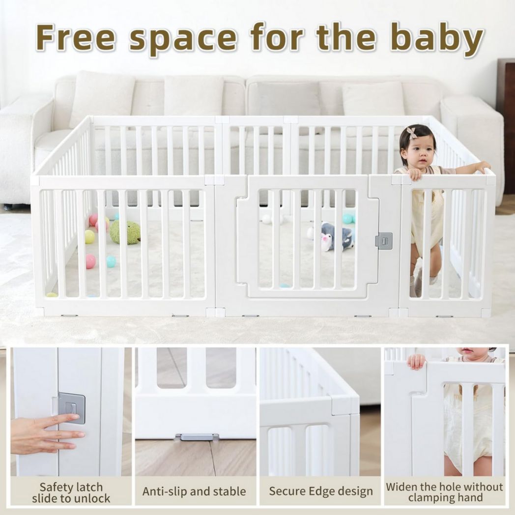 Parc bébé modulaire Gupamiga 150 x 180 cm, Parc enfant, Parc bébé, Blanc