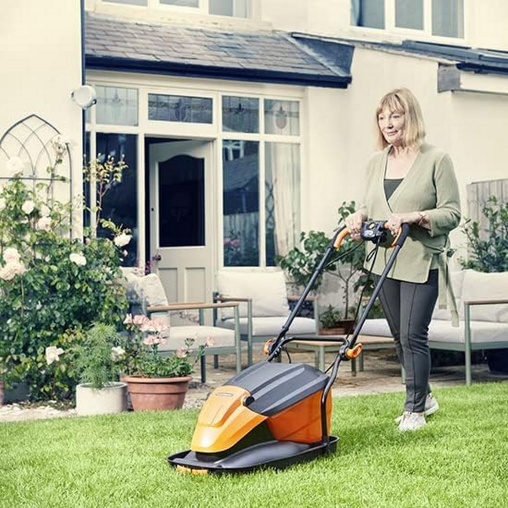 Tondeuse électrique LawnMaster 1800 W 36 cm - Bac de ramassage, hauteurs de coupe réglables, pour pelouses moyennes à grandes