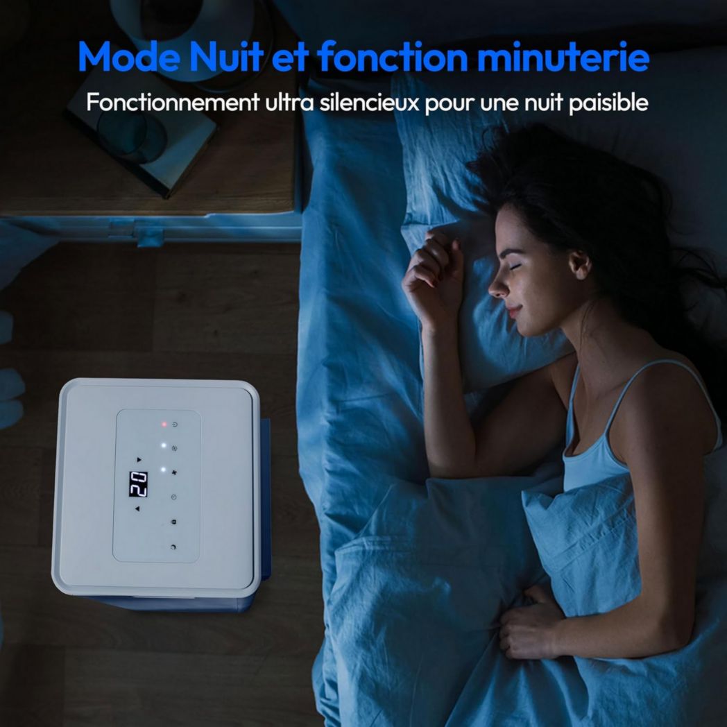Climatiseur mobile intelligent MEDION P1002 (10 000 BTU, 3 en 1, refroidissement, déshumidification, ventilation, jusqu'à 34 m², kit de joint de fenêtre, mode veille, contrôle Wi-Fi, télécommande, écran, MD 37733)