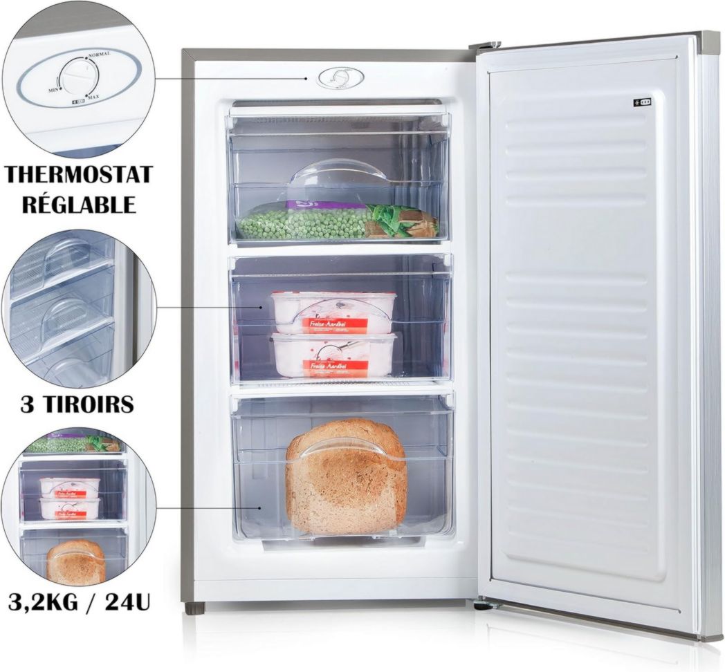 Congélateur de table PRIMO PR150DV - 64 L - Pose libre - Classe D - Noir