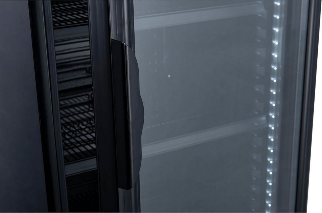 Réfrigérateur à boissons professionnel METRO GSC2360B, acier/verre, 62 x 63,6 x 175,3 cm, 347 L, avec serrure, noir