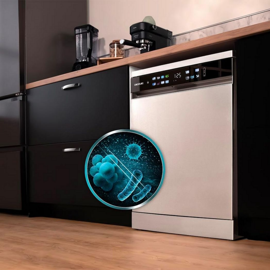 Lave-vaisselle Cecotec 60cm Bolero Aguazero 6700 B Lave-vaisselle blanc, 15 couverts, Classe B, moteur Inverter Plus, O2 Dry, Lavage Dual Zone, Plateau réglable, Turbo Dry+ et Demi-charge.