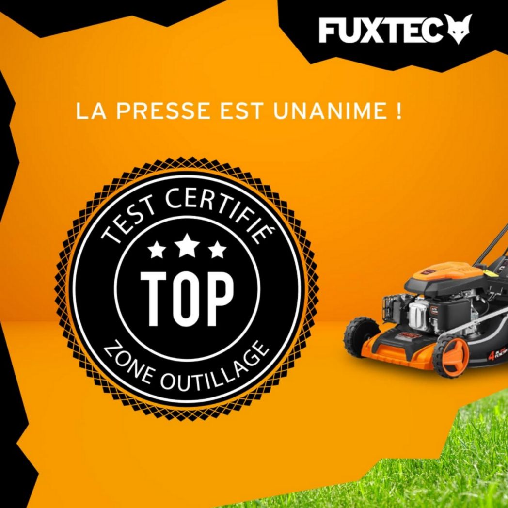 Tondeuse thermique autotractée FUXTEC FX-RM5170eS, démarrage électrique, 4 po 1, 170 cm³, 4 CV | 4 temps | Largeur 51 cm, hauteur de coupe 7 positions, bac de ramassage 60 L, fonction mulching, éjection latérale