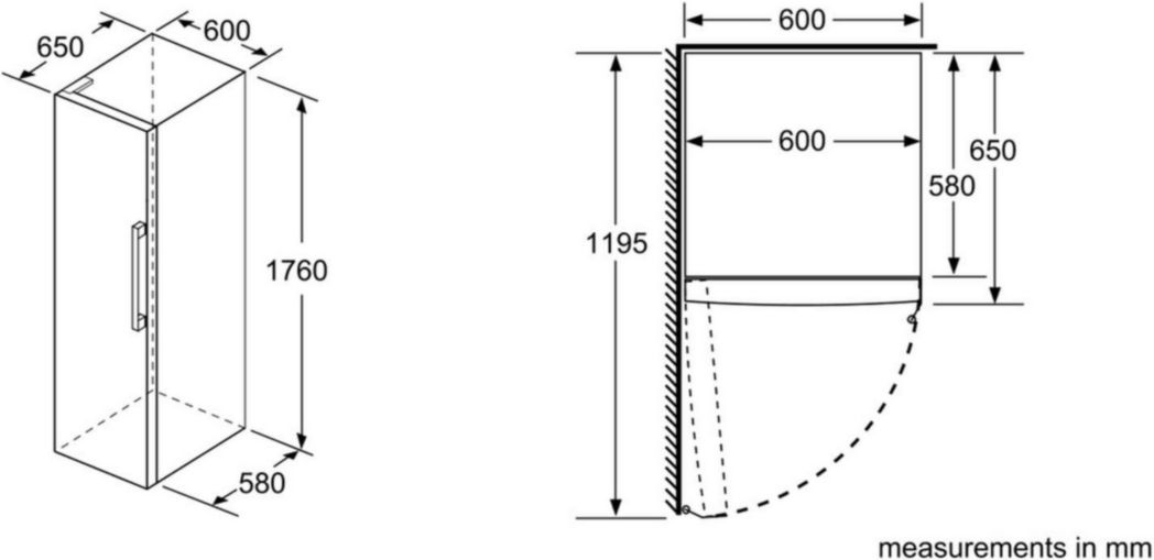 Réfrigérateur pose libre Bosch KSV33VLEP-Série 4 - 324 litres - 176 x 60 cm - Acier inoxydable