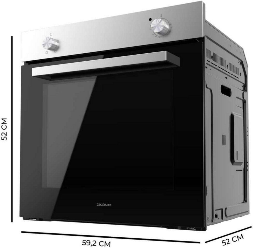 Four encastrable Cecotec Bolero Hexa C134500 Inox A 45 cm. 2600 W, capacité 56 L, basse consommation, 4 fonctions, minuterie, nettoyage vapeur, cuisson vapeur
