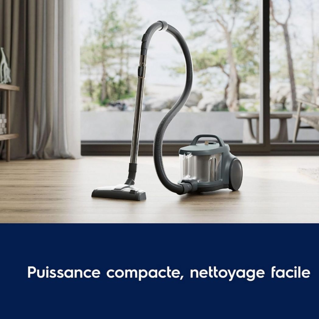 Electrolux Animal 600, aspirateur traîneau sans sac, accessoires pour poils d'animaux, filtration en 6 étapes, gain de place, technologie cyclonique, 55 % de matériaux recyclés, EL61A4UG, gris