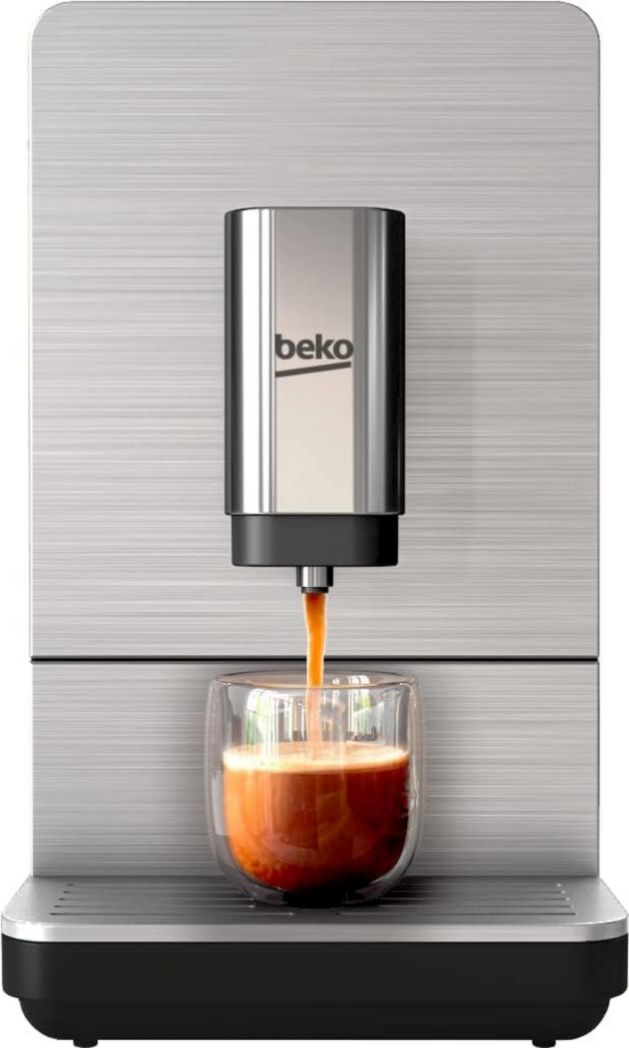 BEKO, Machine à café, expresso automatique, 1350 W / 19 bars, Capacité café : 125 g, Capacité eau : 1,4 L, Système autonettoyant, 5 niveaux de mouture, Arrêt automatique, Façade en acier inoxydable brossé