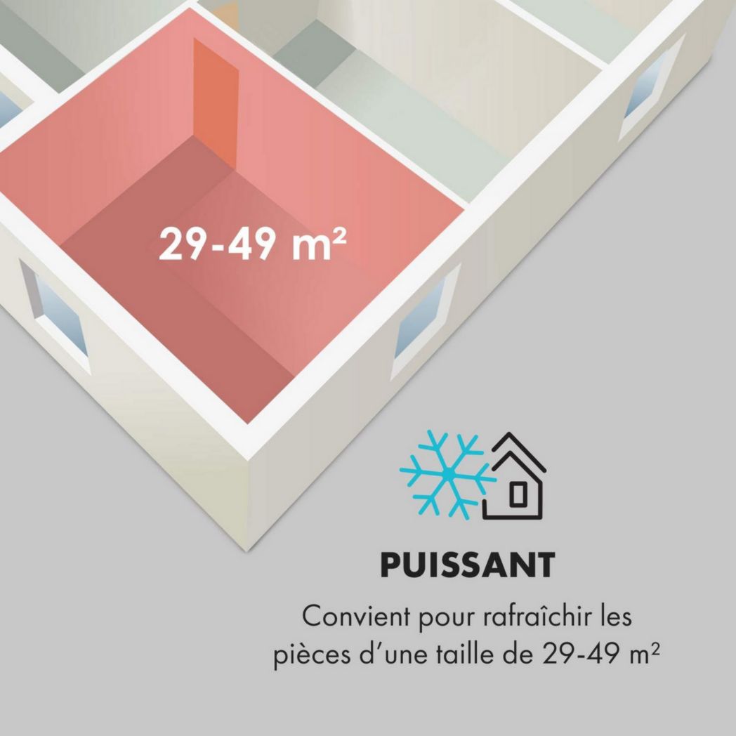 Climatiseur portable silencieux Klarstein, climatiseur portable 5 en 1, mini climatiseur, purificateur et éliminateur d'odeurs, mode nuit, déshumidificateur d'air, faible consommation, 10 000 BTU, climatiseurs
