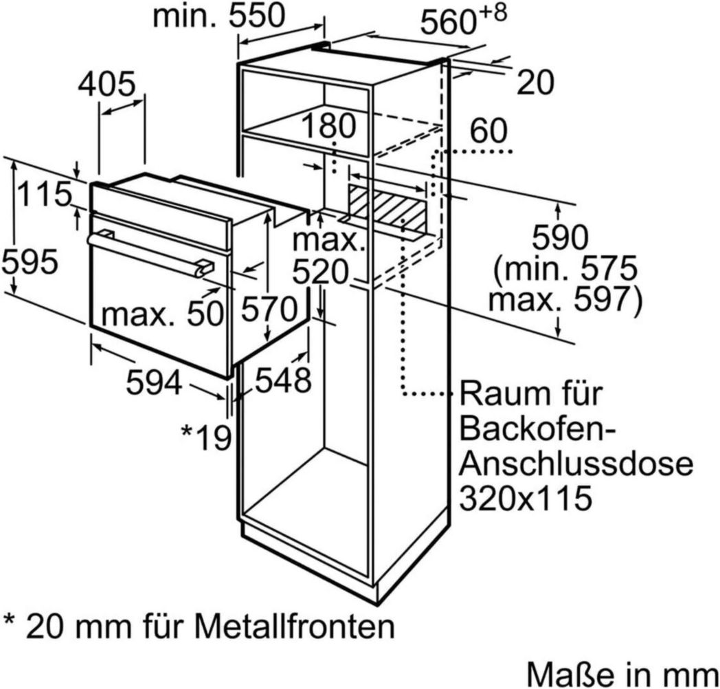 Bosch HBF133BR0 Série 2 - Four encastrable - 60 x 60 cm - Accessoire de nettoyage EcoClean Direct - Cuisson à air chaud 3D sur 3 niveaux simultanément - Affichage LED - Chauffage rapide - Sécurité enfants