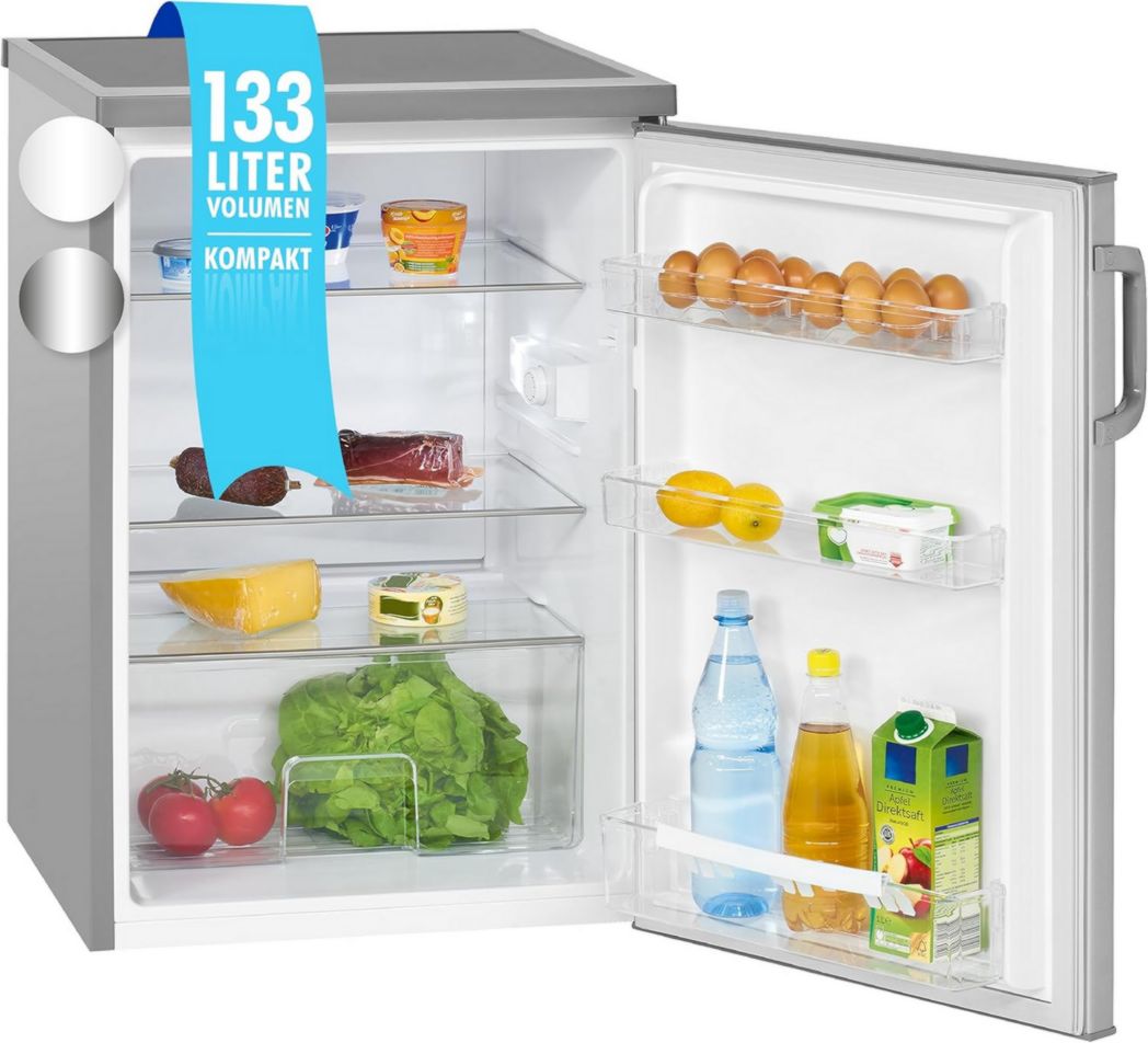 Réfrigérateur Bomann 133L blanc VS2195-1-blanc, Capacité nette : 133 litres, Éclairage intérieur LED, Contrôle continu de la température, 3 clayettes en verre