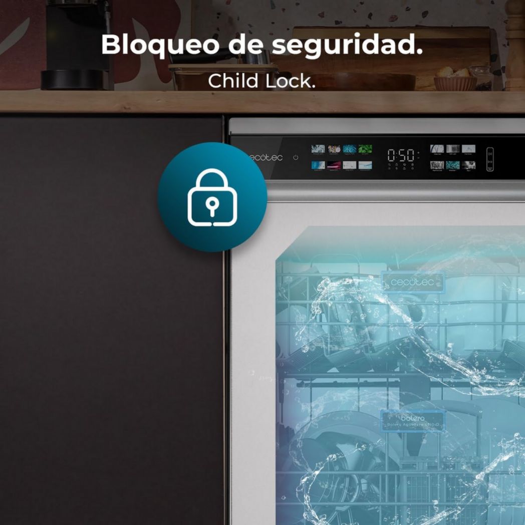 Lave-vaisselle Cecotec 60cm Bolero Aguazero 6700 B Lave-vaisselle blanc, 15 couverts, Classe B, moteur Inverter Plus, O2 Dry, Lavage Dual Zone, Plateau réglable, Turbo Dry+ et Demi-charge.