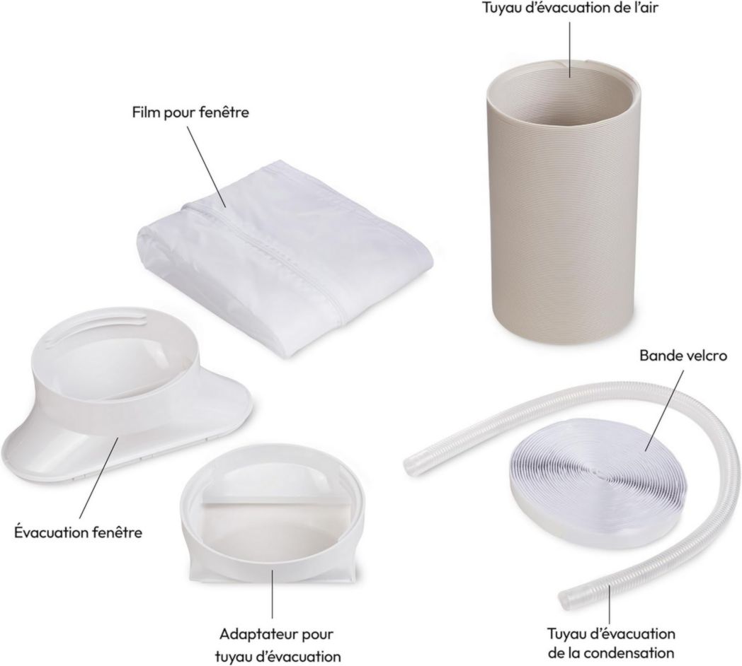 Climatiseur mobile intelligent MEDION P1002 (10 000 BTU, 3 en 1, refroidissement, déshumidification, ventilation, jusqu'à 34 m², kit de joint de fenêtre, mode veille, contrôle Wi-Fi, télécommande, écran, MD 37733)