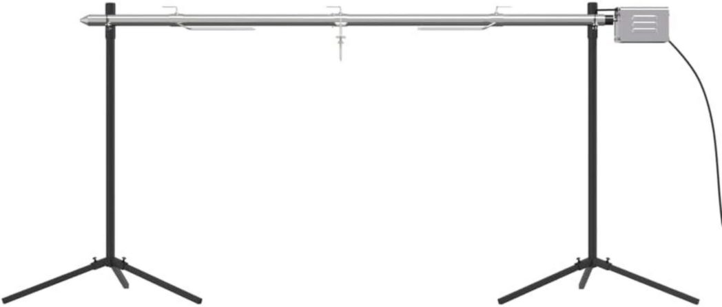 Barbecue automatique vidaXL avec moteur en acier inoxydable 150 x 46,5 x 82,5 cm, grill, fumoir, barbecue d'extérieur, barbecue au charbon de bois, barbecue électrique