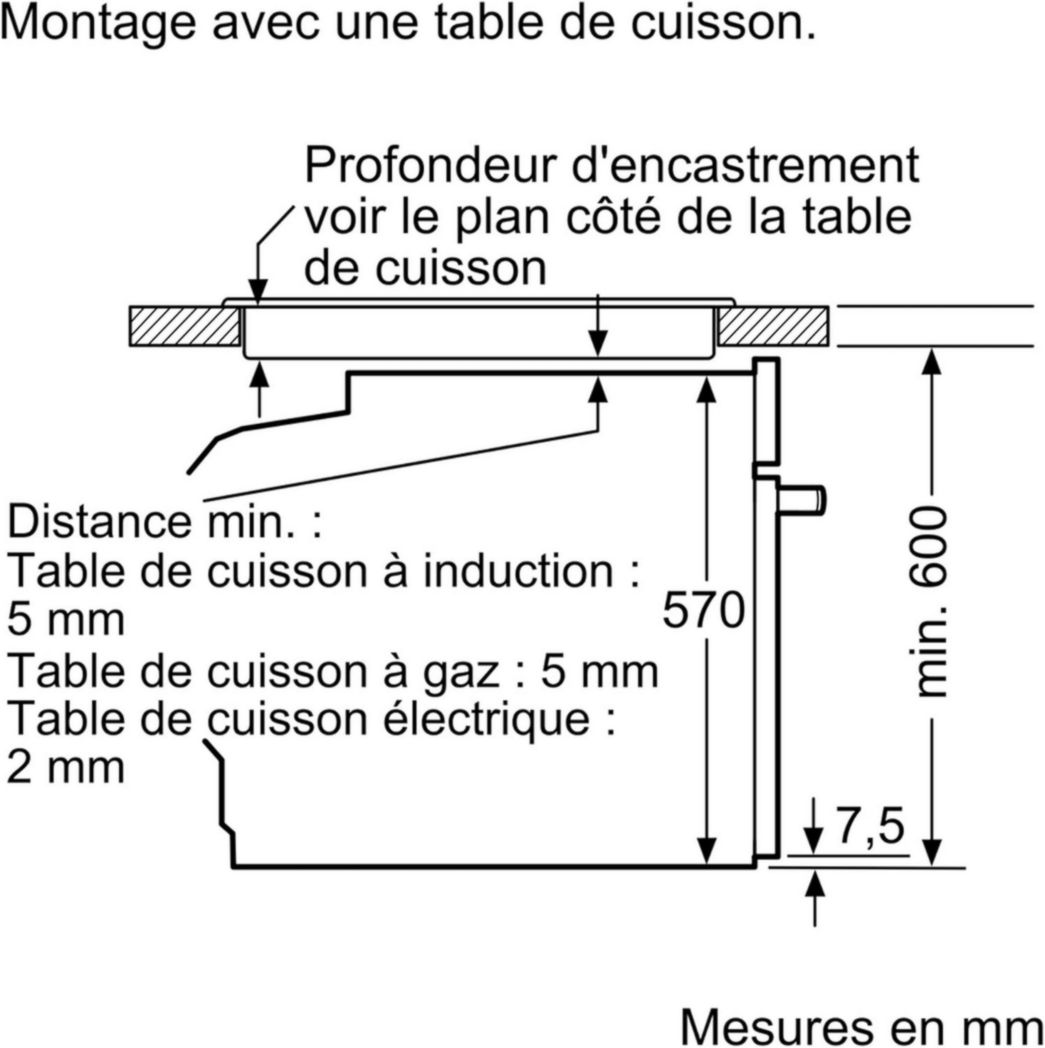Four encastrable Bosch HBA534BR0 Série 4 - Four multifonction - EcoClean - 3400 W - Grande capacité 71 L - Noir
