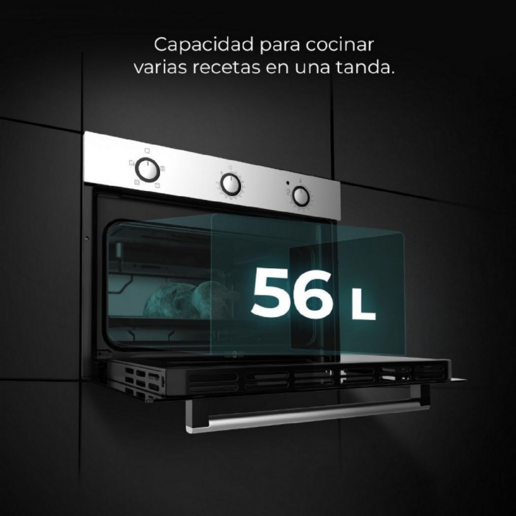 Four encastrable Cecotec Bolero Hexa C134500 Inox A 45 cm. 2600 W, capacité 56 L, basse consommation, 4 fonctions, minuterie, nettoyage vapeur, cuisson vapeur