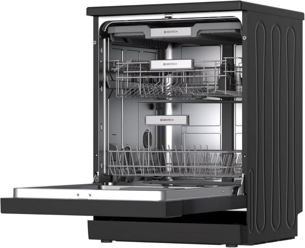 Lave-vaisselle GEDTECH GLV1542DX 15 ch - Tiroir à couverts - 42 dB - Ultra silencieux - Départ différé - Éco - Intensif - Rapide - Faible consommation - Classe C - Inox foncé - Protection enfant