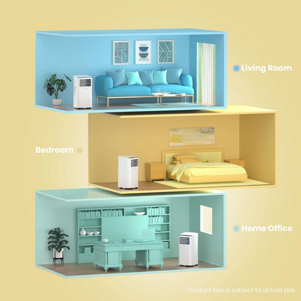 Climatiseur portable COMFEE' 9000 BTU/h 2,6 kW, 3 en 1, refroidisseur, déshumidificateur, ventilateur, fonction Follow me, minuterie, mode nuit, pour salon et maison de 33 m³/88 m³, MPPH-09CRN7, R290