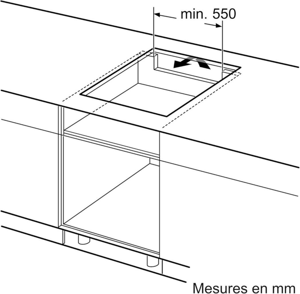 Bosch PUJ611BB5E, Série 4, Table de cuisson à induction, 3 feux, 60 cm, Noir, Sans cadre