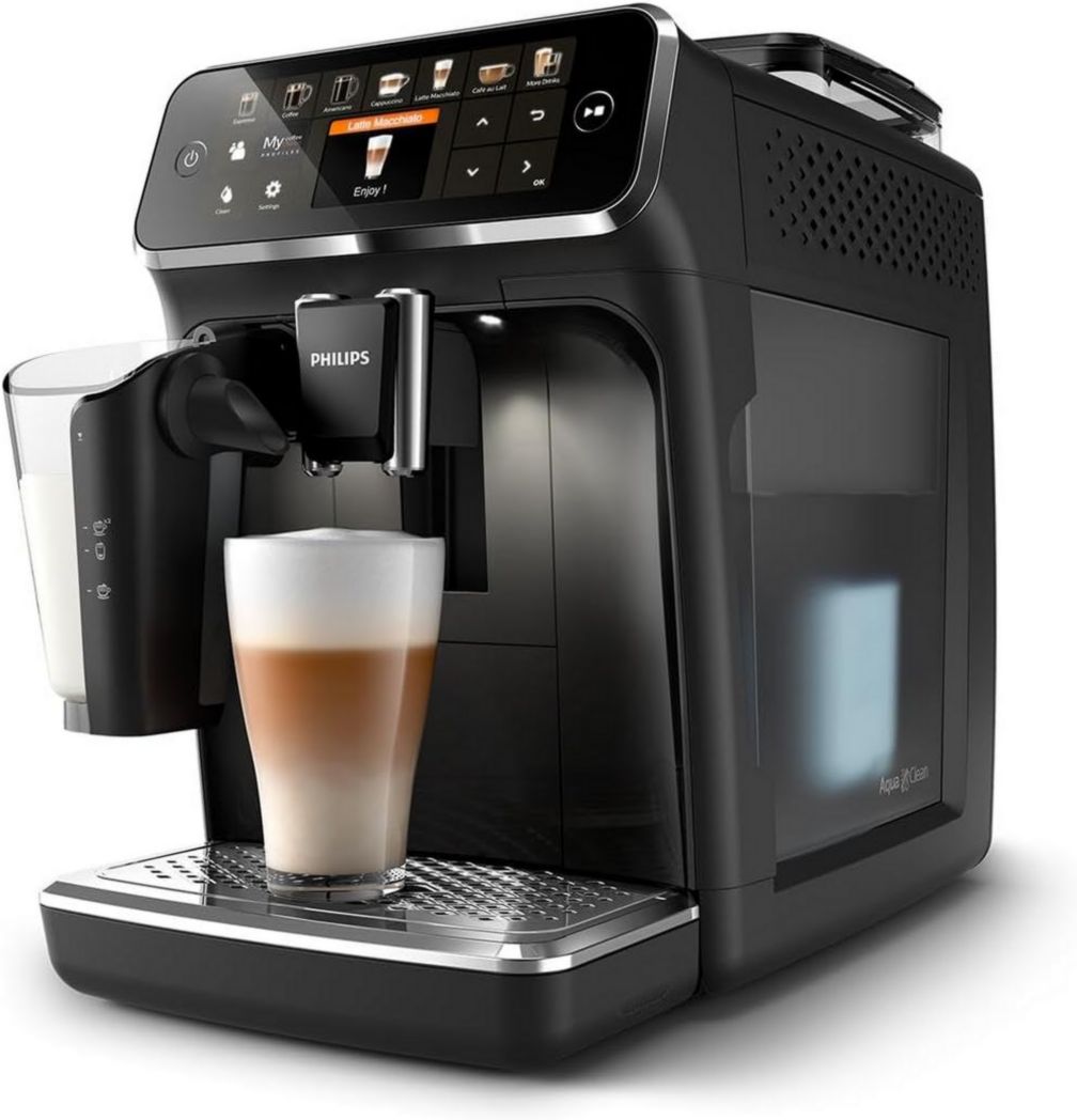 Machine à expresso entièrement automatique Philips série 5500 – 20 boissons chaudes et glacées, carafe LatteGo facile à nettoyer, SilentBrew 40 % plus silencieux, démarrage rapide, noir et argent (EP5546/70)