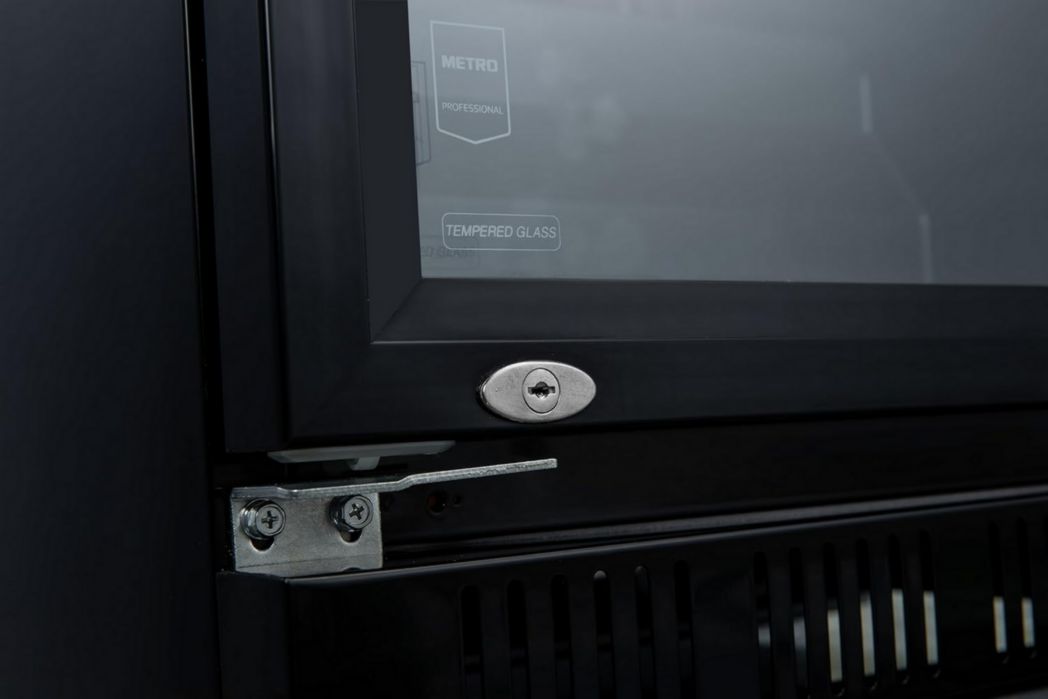 Réfrigérateur à boissons professionnel METRO GSC2360B, acier/verre, 62 x 63,6 x 175,3 cm, 347 L, avec serrure, noir