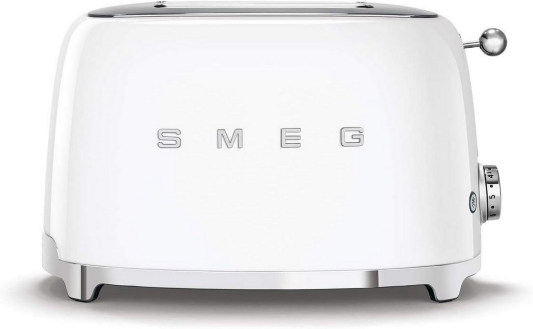Smeg, Grille-pain 2 tranches TSF01BLEU, 2 fentes 36 mm, 6 niveaux de brunissage, fonctions chauffage, décongélation et bagel, éjection automatique du pain, tiroir ramasse-miettes, 950 W, noir