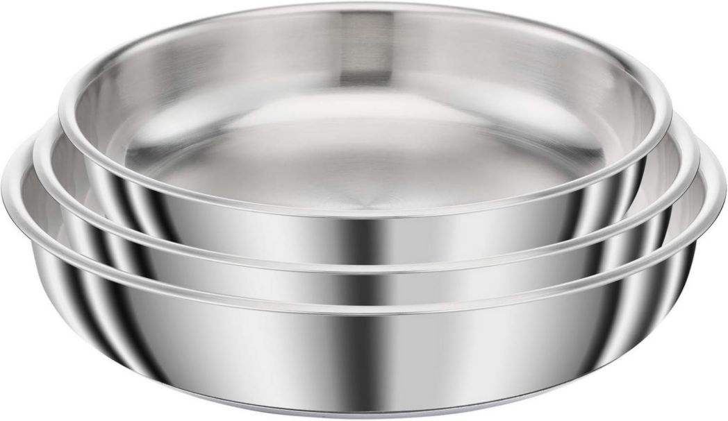 Batterie de cuisine Seb Compact Inox 10 pièces, Induction, poêles 22/24/26 cm, casseroles 16/18/20 cm, sauteuse 24 cm, couvercles 18/20 cm, 1 poignée L953SA04, Noir, argent, ‎35,4 x 35,29 x 26,8 cm
