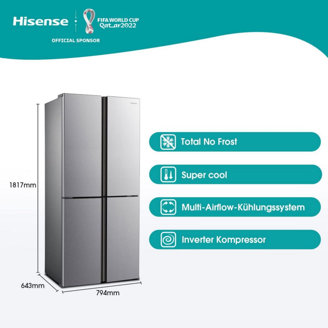 Réfrigérateur américain autonome Hisense RQ563N4SF2, 454 pi³, noir