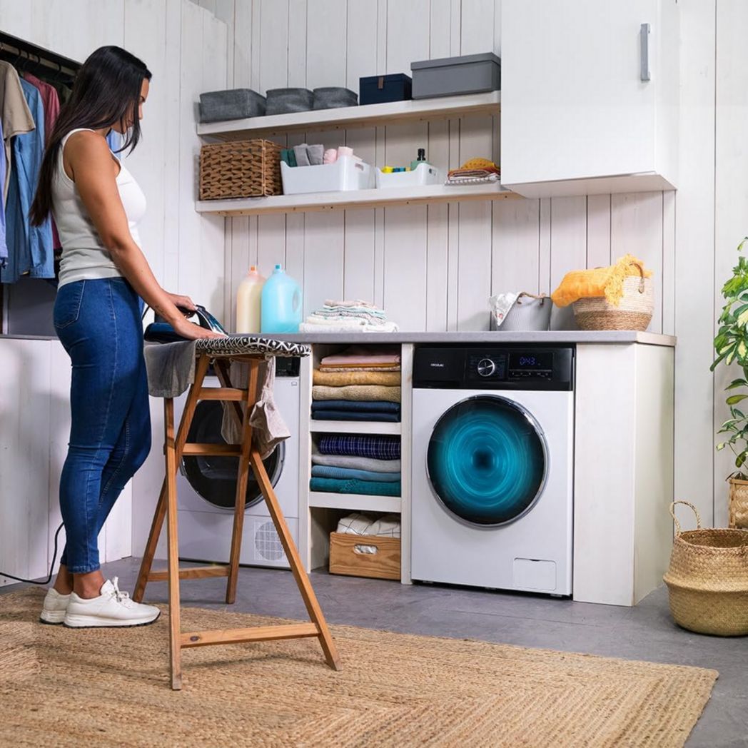 Cecotec Bolero Dresscode 10500 Inverter Steel A. Lave-linge 10 kg Acier, 1400 tr/min, moteur Inverter Plus, Vapeur, Classe A.