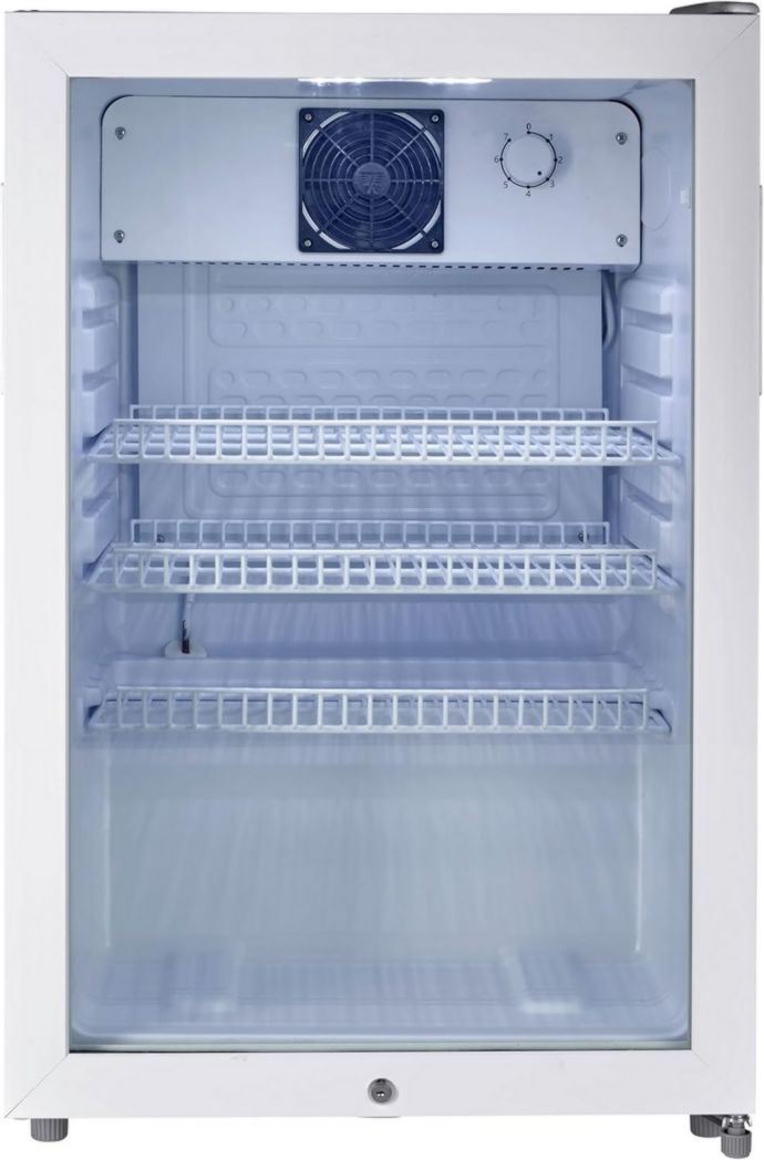 Réfrigérateur à boissons professionnel METRO GPC1088, métal/verre, 43 x 49 x 83 cm, 88 L, réfrigération statique, noir