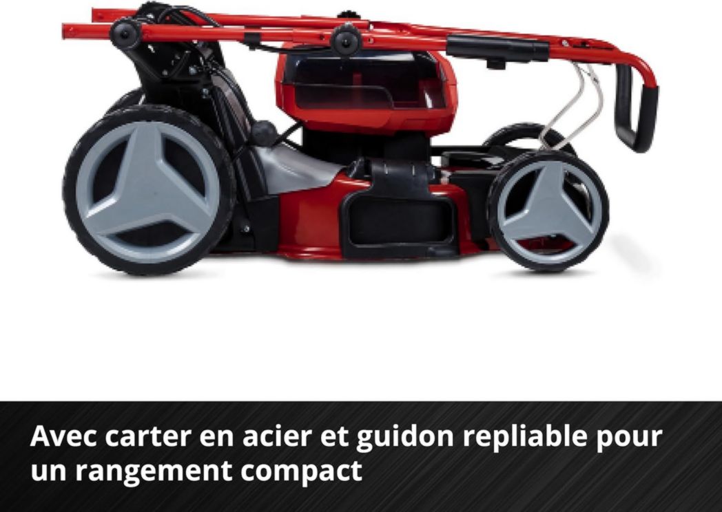Tondeuse à gazon professionnelle sans fil Einhell GP-CM 36/47 S HW Li Power X-Change (36 V, largeur de coupe 47 cm, autotractée, moteur sans balais) Livrée avec 4 batteries 4,0 Ah et 2 chargeurs doubles