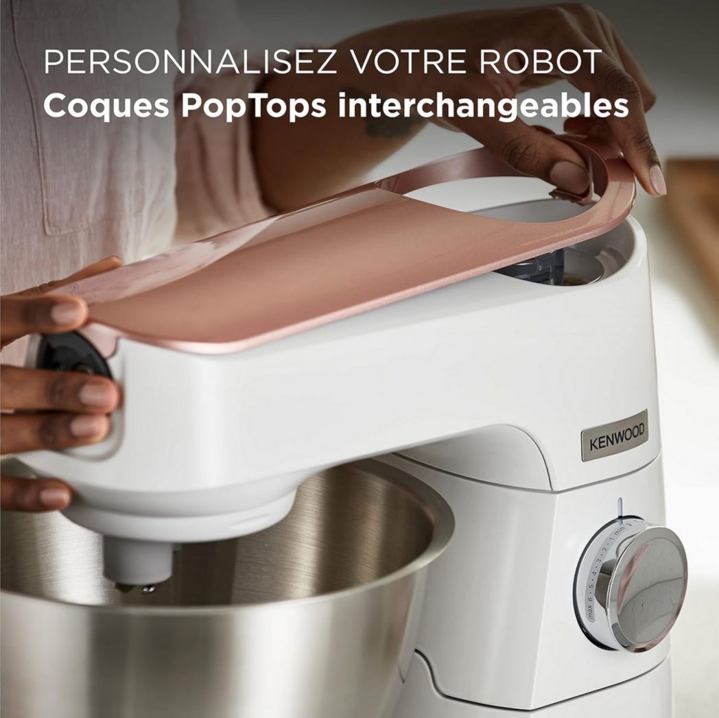 Robot pâtissier Kenwood Titanium Chef Baker XL, avec batteur K-Beater, crochet pétrisseur, fouet et bol de 7 litres, KVL85.424SI, 1 200 W, argent