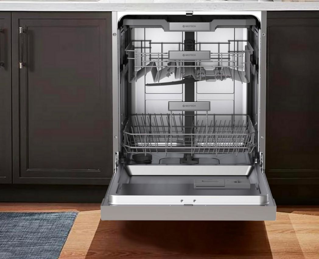 Lave-vaisselle GEDTECH GLV1542DX 15 ch - Tiroir à couverts - 42 dB - Ultra silencieux - Départ différé - Éco - Intensif - Rapide - Faible consommation - Classe C - Inox foncé - Protection enfant